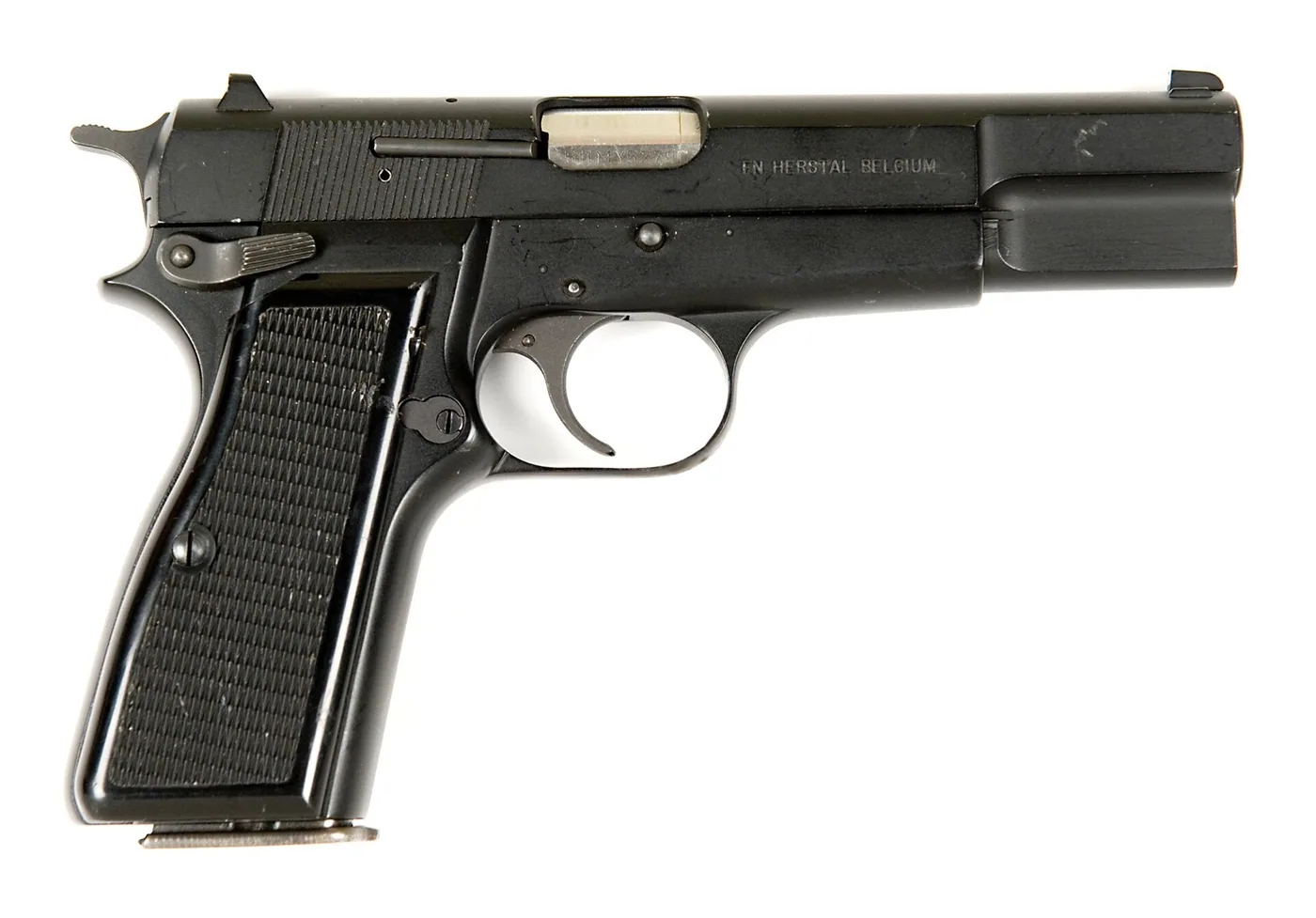 Browning Hi-Power semi-automatic pistol, side view